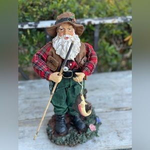 Vintage Clothtique Possible Dreams Santa Fishing fisherman cottage decor